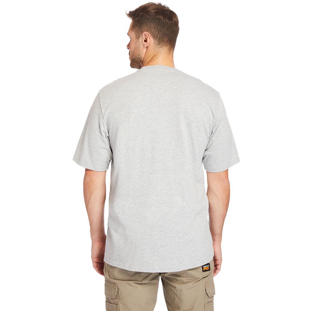 Timberland Mens T-Shirts PRO® Big & Tall Base Plate Short-Sleeve - Grey - India IB8739451